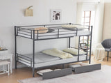 Twin Over Twin Convertible Bunk Bed with 2 Storage Drawers, Metal Bunk Bed Can 58532352