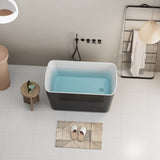 49'' Acrylic Freestanding Soaking Bathtub, Square-shape Japanese Soaking Hot Tub with Chrome W1573P210469
