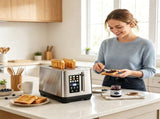 2-Slice Stainless Steel Toaster, LED Display Toaster with 6 Browning Levels & 4 Bread Modes, Defrost 22040513