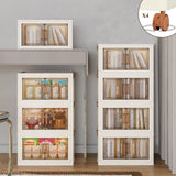 1 Piece Four Tier Folding Organizer with Lid and Door on Wheels, Collapsible Plastic Small 76616134