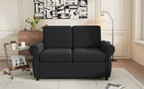 57.9" Orisfur Pull Out Sofa Bed Loveseat Sleeper with Twin Size Memory Mattress with Two USB Ports N719P210624B
