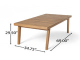 69" Acacia Wood Outdoor Dining Table with Slatted Top, 300 lbs Weight Capacity, Ideal for Patio & N779P234500B
