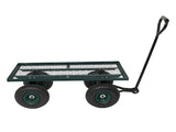 86*46*97cm Garden Iron Wood Four Wheel Square Garden Wagon Green 50097362