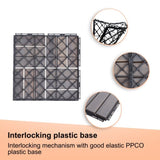 30 PCS Interlocking Deck Tiles Checker Pattern, 12" x 12" Square Light Gray Acacia Hardwood Outdoor W2391P160134
