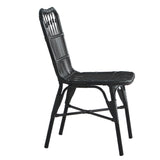 Outdoor PE Wicker Patio Dining Chairs Set of 2,Outdoor Rattan chairs for Backyard, Poolside, Garden, N762P236148G