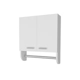 White Medicine Cabinet with Towel Bar B062P252172