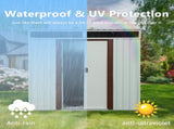 6ft x 5ft Outdoor Metal Storage Shed With window and Metal foundation White W54071042