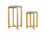 2 Pack Gray Cement Wood Plant Stand 71366253