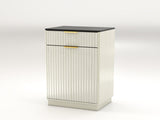 10-Gallon Woodgrain Tilt-Out Trash Can Cabinet Wooden Garbage Recycling Cabinet with Wave-Textured 33328010