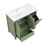 ZNTS 36" Bathroom Vanity with Sink, One Cabinet with Two doors and One Big Drawer and One Flip Drawer, 04654643