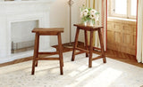 TOPMAX Farmhouse Rustic 2-piece Counter Height Wood Kitchen Dining Stools for Small Places, Walnut WF285473AAD