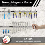 Silver Magnetic Tool Organizer Strips - Carbon Steel Construction, Ideal for Clutter-Free 85942664