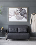 47" x 35.5" Large Modern Oil Painting, Hand Painted Abstract Gray Brown Watercolor Texture W2078130307