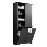 ZNTS Bathroom Storage Cabinet with Doors and Drawers, Tilt-Out Laundry Hamper, Multiple Storage Space, N725P208543B