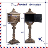 ZNTS Polar Aurora Mailbox Cast Aluminum Bronze Mail Box Postal Box Security Heavy Duty New W2505P151720