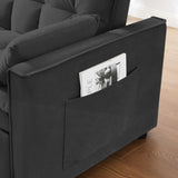 55.1-inch 3-in-1 convertible sofa bed, modern velvet double sofa Futon sofa bed with adjustable W2564P171333