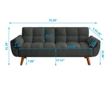 New Design Linen Sofa Furniture Adjustable Backrest Easily Assembled Recliners-DARK GRAY 22240447