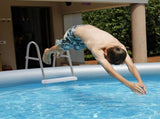 2 Steps 33in Pool Ladder Iron Grey Frame White Steps 08470483