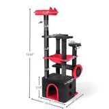53" Large Cat Tree, Gothic Cat Tower with Padded Perch, Spacious Condo, Comfy Hammock, Scratching 97133609