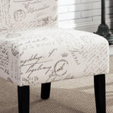 Capa English Letter Print Fabric Armless Contemporary Accent Chair T2574P164260