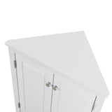 ZNTS White Triangle Bathroom Storage Cabinet with Adjustable Shelves, Freestanding Floor Cabinet for Home 88522667