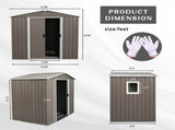 6ft x 5ft Outdoor Metal Storage Shed gray With window W54071036