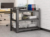 3 Tier Metal Shelf, 31.50 Inch High Freestanding Shelf, Adjustable Divider Unit, Suitable for Home, 20604332
