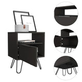 Augusta Nightstand , End Table, Side Table Single Door Cabinet, Hairpin Legs -Black B07092072