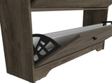 Shoe Rack 46" H, One Open Storage Shelf, Two Internal Storage Drawers, Two Doors, Dark Brown B097133214