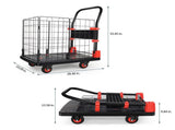 Foldable Platform Push Hand Truck Cart, Basket Cage Cart, 330 lbs. Weight Capacity W2916P210383