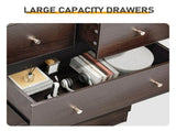 Brown particleboard with a textured melamine finish, 66*40*131cm, 52 drawer cabinet, matte gold 50861733