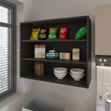 Chinle Wall Cabinet in Melamine with Open Storage, Black B128P244992
