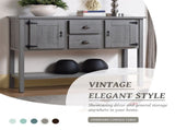 48'' Solid Wood Sideboard Console Table with 2 Drawers and Cabinets and Bottom Shelf, Retro Style 19534199