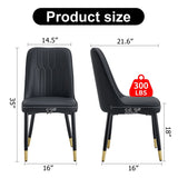 Black dining chairs and living room chairs. PU material and metal legs, suitable for kitchen, living W1151118969