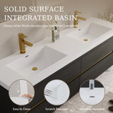 72" Wall-Mounted Bathroom Vanity with Sink, Floating Bathroom Storage Cabinet with Stone Resin W1573P264345