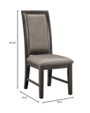 Beautiful Transitional 2pc Brown Upholstered Seat Back Cushion Dining Chair Set Wooden Furniture B011P155084