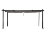 143.1" x 101.4" Retractable Canopy Metal Pergola, Heavy Duty Powder Coated Iron Frame Patio Pergola 55945350