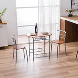 ZNTS Brown Wood Grain PVC Breakfast Table 35204938