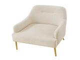 Modern Accent Chair Upholstered Armchair Single Sofa Chair with Curved Backrest and Gold Metal Legs N763P360684A