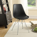 Black and Chrome Padded Dining Chair B062P153714