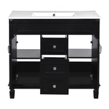 36'' Bathroom Vanity with Top Sink, Modern Bathroom Storage Cabinet with 2 Soft Closing Doors and 2 N710P230231B