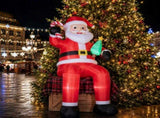 10.6FT Sitting Santa Inflatable, 6 LED Lights, 210D Polyester Christmas Decor, US Plug 85392060