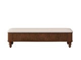50.8-inch Multi-Functional Ottoman Bench-Solid Rubberwood Bed End Bench with Linen Seat, W5819P481607