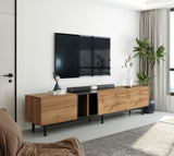 Modern TV Stand for 80'' TV with 3 Doors, Media Console Table, Entertainment Center with Large WF302939AAP
