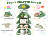 4-Tier Kids Christmas Tree Corner Bookshelf, Anti-Falling Guardrails & Anti-Tipping Kit for 3 Years 01810271
