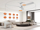 52 Inch Ceiling Fans with Lights Led Remote Control Low Profile Flush Mount for Living Room Bedroom 67060596