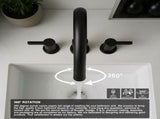 8-Inch Widespread Bathroom Faucet, 2-Handle 3-Hole with 360&deg Pull-Down Sprayer and Pop-Up Drain, 87967403