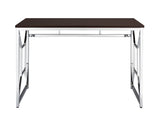 Martha Office Workspace Desk MDF/Chrome In Brown B091P183630