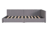Upholstered Daybed with 2 Storage Drawers Twin Size Sofa Bed Frame No Box Spring Needed, Linen WF299017AAE