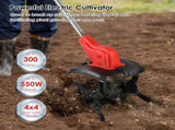 21V Electric Cordless Electric Soil Cultivator - 550W High Power 300RPM, 4-Blade 16 Steel Tines , 53131038